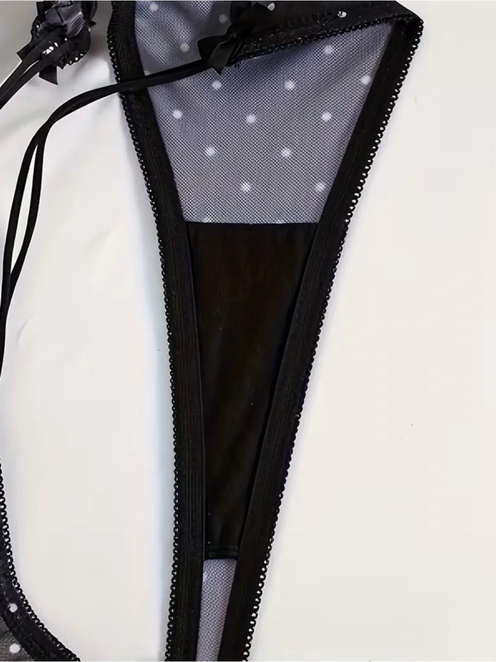 Black & White, Polka Dotted, Lingerie Set
